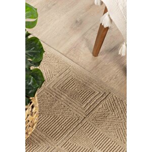 Natura 6661 %100 Doğal Jüt Kilim Bej Renkli Yumuşak Dokulu Şık Tasarımlı Kilim Modern Dokuma Kilim 80x300 cm