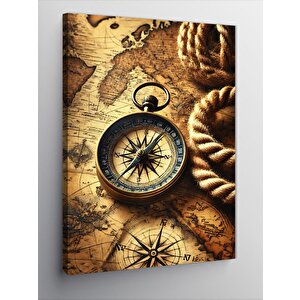 Kanvas Tablo Antika Pusula Haritası 50x70 cm