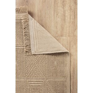 Natura 6661 %100 Doğal Jüt Kilim Bej Renkli Yumuşak Dokulu Şık Tasarımlı Kilim Modern Dokuma Kilim 60x100 cm