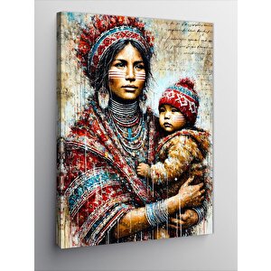 Kanvas Tablo Geleneksel Anne Ve Çocuk 100x140 cm