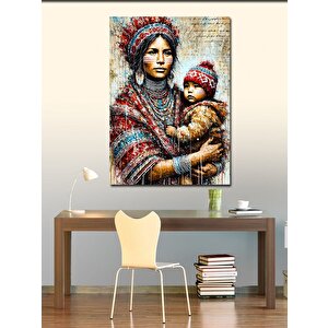 Kanvas Tablo Geleneksel Anne Ve Çocuk 100x140 cm