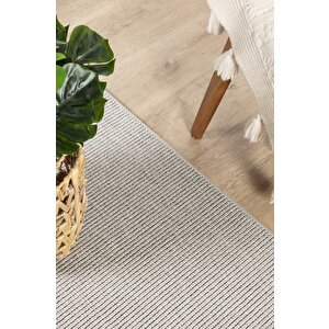 Loopy 5553 Gri Yumuşak Dokulu Bukle Modern Salon Mutfak Koridor Halısı Tozumaz Örgü Makine Halısı 100x300 cm
