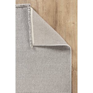 Loopy 5553 Gri Yumuşak Dokulu Bukle Modern Salon Mutfak Koridor Halısı Tozumaz Örgü Makine Halısı 100x300 cm