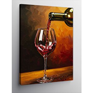 Kanvas Tablo Kadehe Dökülen Şarap 50x70 cm