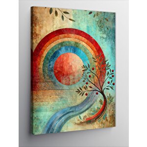 Kanvas Tablo Renkli Soyut Gökkuşağı Deseni 50x70 cm