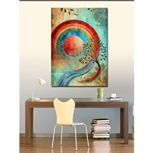 Kanvas Tablo Renkli Soyut Gökkuşağı Deseni 50x70 cm