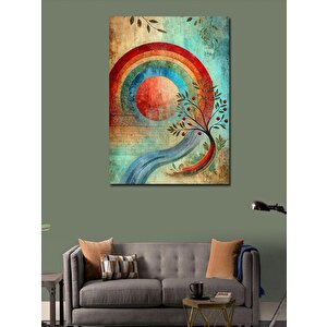 Kanvas Tablo Renkli Soyut Gökkuşağı Deseni 50x70 cm