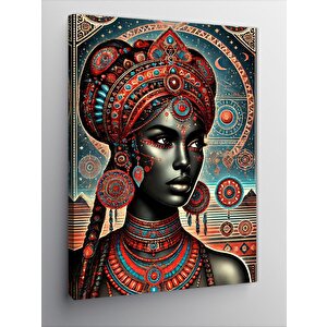 Kanvas Tablo Afrika Kraliçesi Portresi 100x140 cm