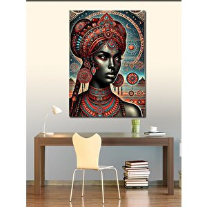 Kanvas Tablo Afrika Kraliçesi Portresi 100x140 cm