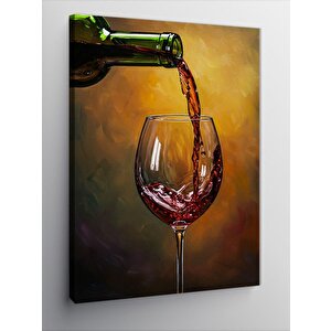 Kanvas Tablo Kadehe Dökülen Şarap 50x70 cm