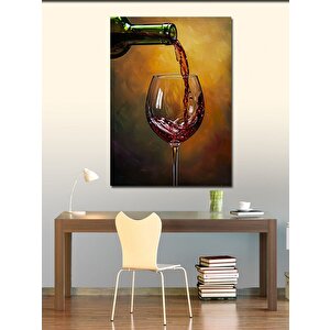 Kanvas Tablo Kadehe Dökülen Şarap 50x70 cm