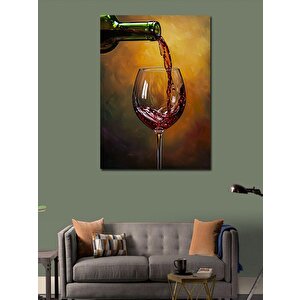 Kanvas Tablo Kadehe Dökülen Şarap 50x70 cm