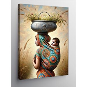 Kanvas Tablo Anne Ve Bebek Motifi 50x70 cm