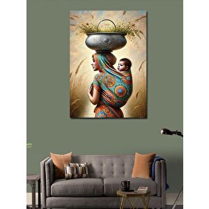 Kanvas Tablo Anne Ve Bebek Motifi 50x70 cm