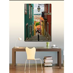 Kanvas Tablo Renkli Sokak Ve Binalar 70x100 cm