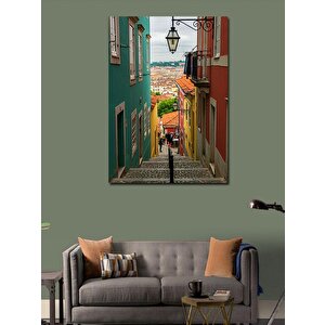 Kanvas Tablo Renkli Sokak Ve Binalar 70x100 cm