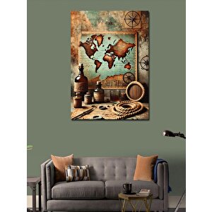 Kanvas Tablo Eski Dünya Haritası 70x100 cm