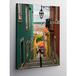 Kanvas Tablo Renkli Sokak Ve Binalar 50x70 cm