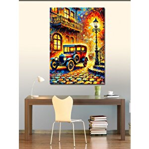 Kanvas Tablo Nostaljik Araba Ve Sokak Işıkları 50x70 cm