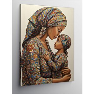 Kanvas Tablo Anne Ve Çocuk Deseni 100x140 cm