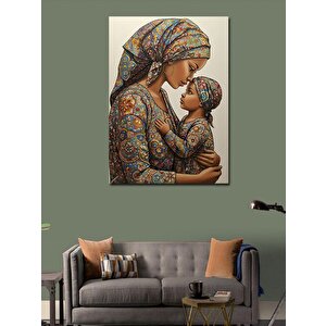 Kanvas Tablo Anne Ve Çocuk Deseni 100x140 cm