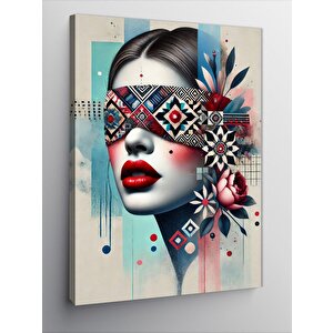 Kanvas Tablo Maskeli Soyut Kadın Portresi 50x70 cm
