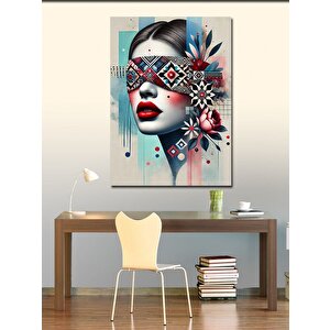 Kanvas Tablo Maskeli Soyut Kadın Portresi 50x70 cm