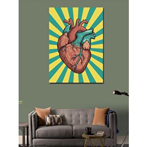 Kanvas Tablo Soyut Çizimli İnsan Kalbi Tasarımı 100x140 cm