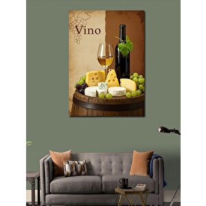 Kanvas Tablo Peynir Ve Şarap Sofrası 50x70 cm