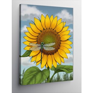 Kanvas Tablo Ayçiçeği Ve Uğur Böceği 50x70 cm