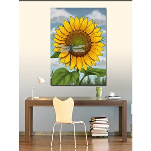 Kanvas Tablo Ayçiçeği Ve Uğur Böceği 50x70 cm