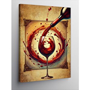Kanvas Tablo Şarap Bardağındaki Döngü 50x70 cm
