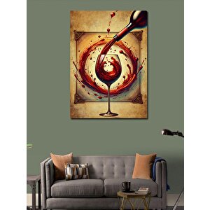 Kanvas Tablo Şarap Bardağındaki Döngü 50x70 cm