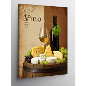 Kanvas Tablo Peynir Ve Şarap Sofrası 70x100 cm