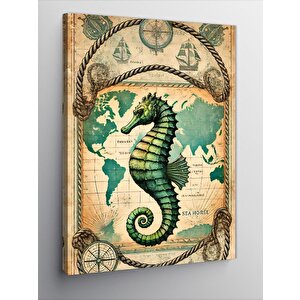 Kanvas Tablo Denizatı Harita Tasarımı 50x70 cm