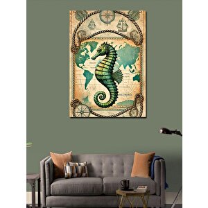 Kanvas Tablo Denizatı Harita Tasarımı 50x70 cm