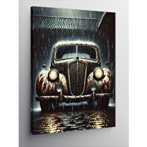 Kanvas Tablo Yağmur Altında Eski Araba 50x70 cm