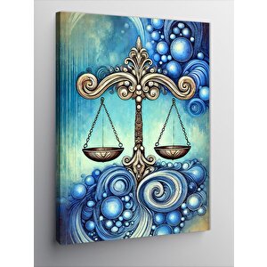 Kanvas Tablo Adalet Terazisi Ve Soyut Tasarım 50x70 cm