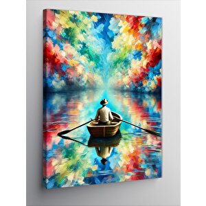 Kanvas Tablo Renkli Gölde Sandal 100x140 cm