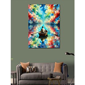 Kanvas Tablo Renkli Gölde Sandal 100x140 cm