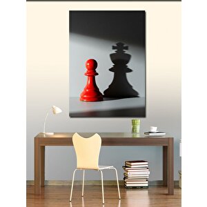 Kanvas Tablo Satrançta Piyon Ve Şah 100x140 cm