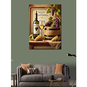 Kanvas Tablo Beyaz Şarap Ve Üzümler 70x100 cm