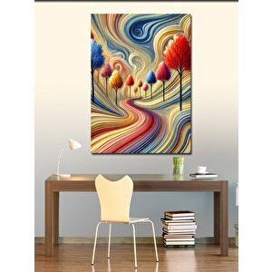 Kanvas Tablo Soyut Orman 100x140 cm