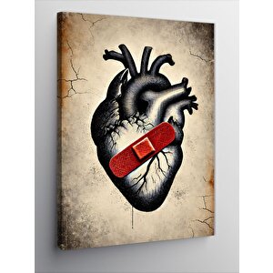 Kanvas Tablo Bandajlı Anatomik Kalp 100x140 cm