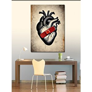 Kanvas Tablo Bandajlı Anatomik Kalp 100x140 cm