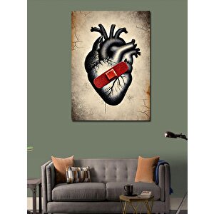 Kanvas Tablo Bandajlı Anatomik Kalp 100x140 cm