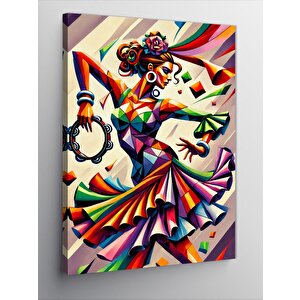 Kanvas Tablo Soyut Dansçı Ve Renkli Hareket 100x140 cm