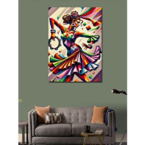 Kanvas Tablo Soyut Dansçı Ve Renkli Hareket 100x140 cm
