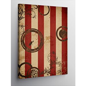 Kanvas Tablo Kırmızı Beyaz Soyut Çizgiler 70x100 cm
