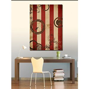 Kanvas Tablo Kırmızı Beyaz Soyut Çizgiler 70x100 cm
